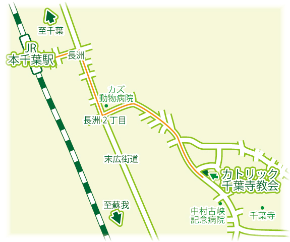JR本千葉駅からの地図
